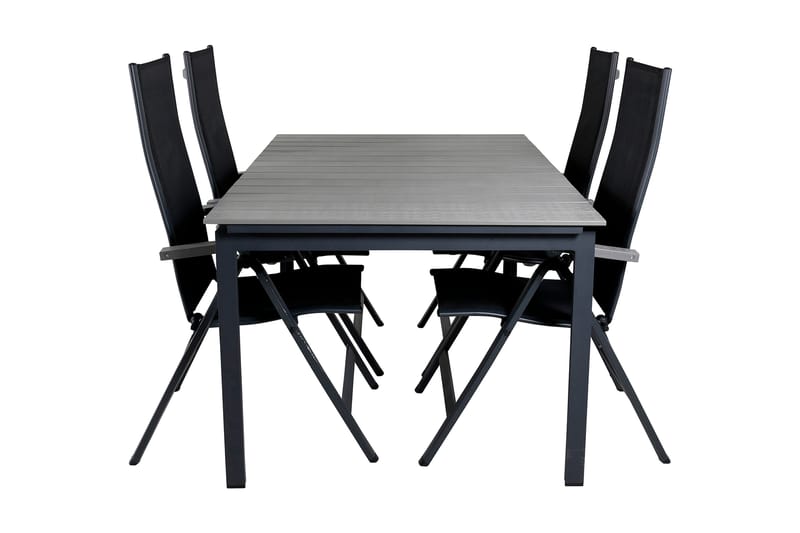 Levels Udvideligt Spisebordssæt 160cm + 4 Albany Stole, Brun/Hvid