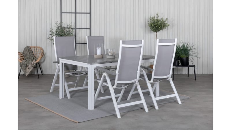 Levels Udvideligt Spisebordssæt 160cm + 4 Albany Stole, Sort