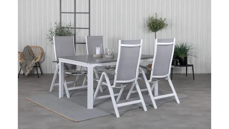 Levels Udvideligt Spisebordssæt 160cm + 4 Albany Stole, Sort