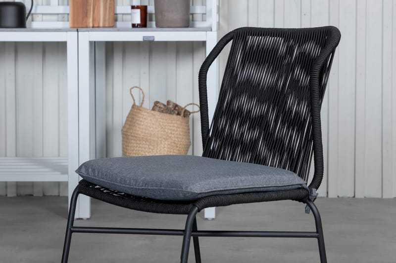 Levels Udvideligt Spisebordssæt 160cm + 4 Julian Stole - Grå/Sort - Havemøbler - Udendørsgruppe - Havesæt