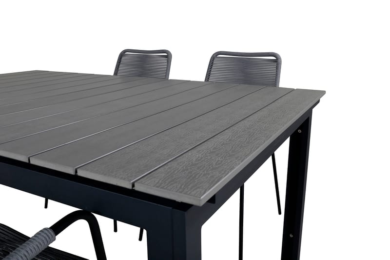 Levels Udvideligt Spisebordssæt 160cm + 4 Lindos Stole Sort/ - Venture Home - Havesæt