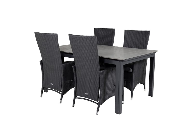 Levels Udvideligt Spisebordssæt 160cm + 4 Padova Stole, Natur