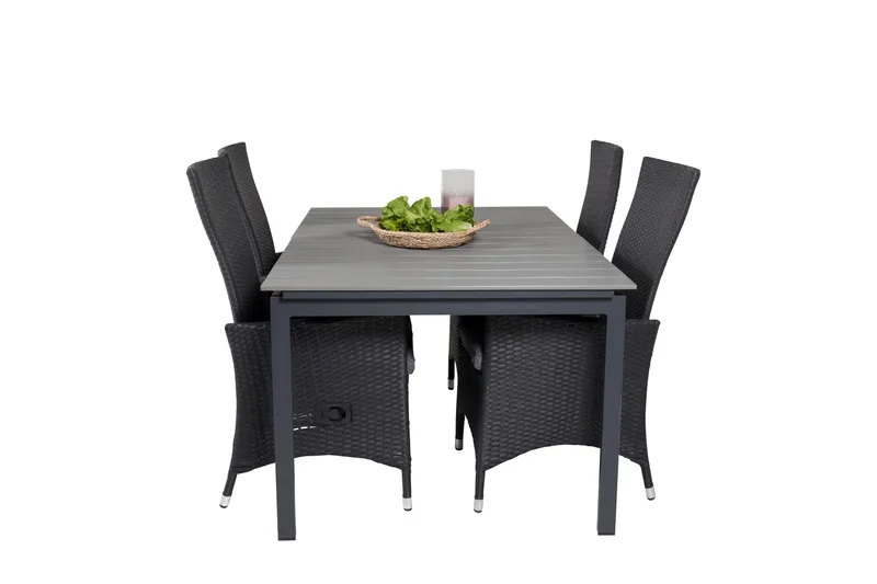 Levels Udvideligt Spisebordssæt 160cm + 4 Padova Stole - Natur - Havemøbler - Udendørsgruppe - Havesæt