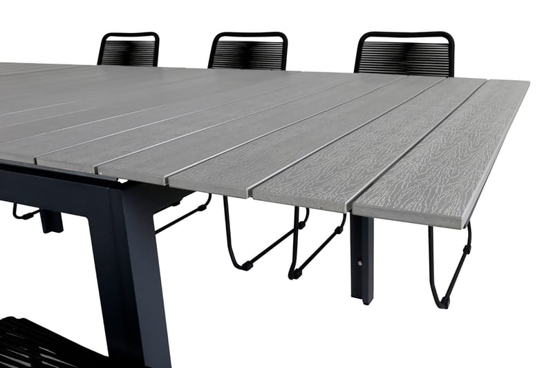 Levels Udvideligt Spisebordssæt 160cm + 6 Lindos Stole Brun/ - Venture Home - Havesæt