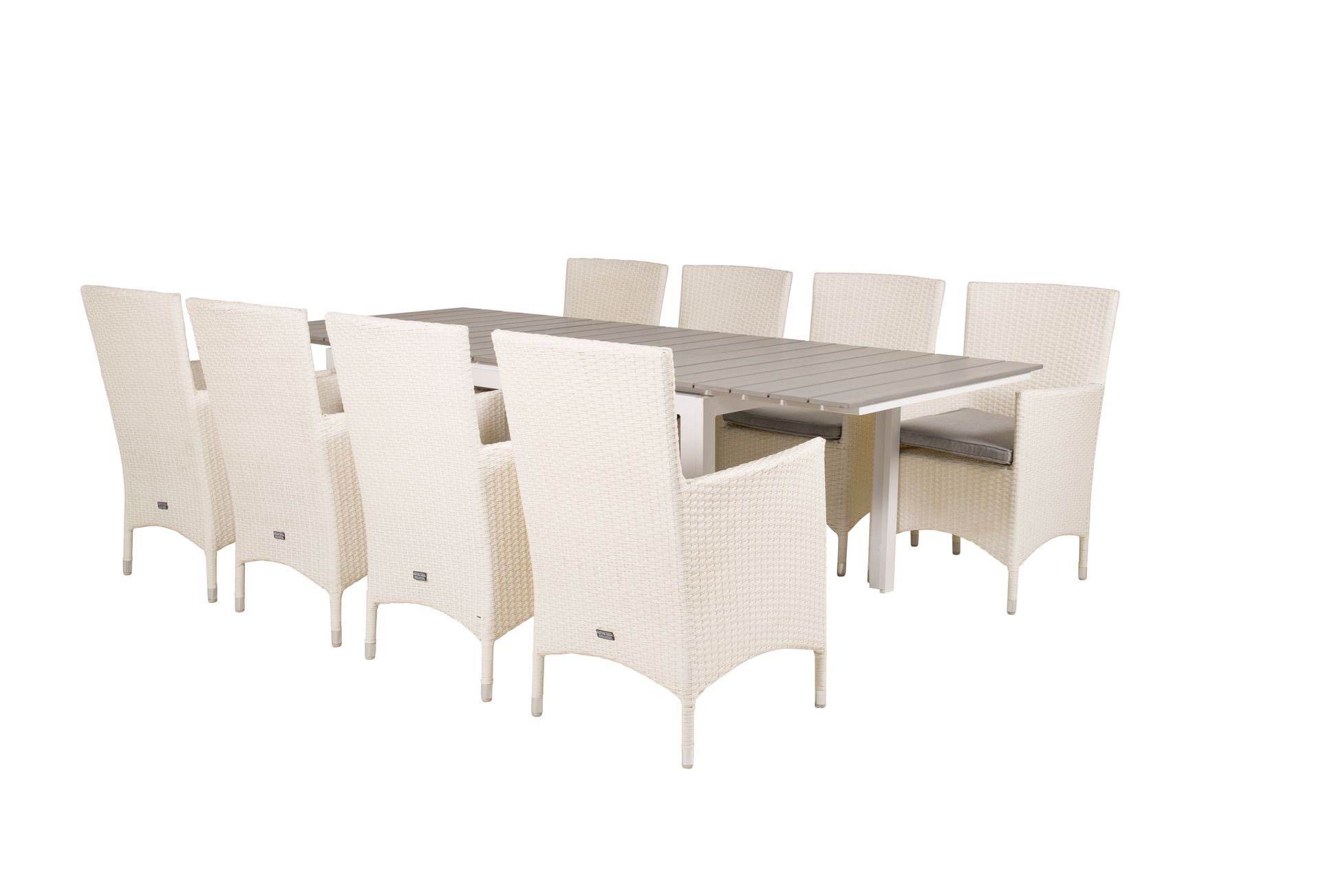 Levels Udvideligt Spisebordssæt 160cm + 8 Malin Stole - Antracit - Havemøbler - Udendørsgruppe - Havesæt