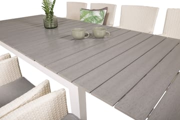 Levels Udvideligt Spisebordssæt 160cm + 8 Malin Stole - Antracit - Havemøbler - Udendørsgruppe - Havesæt