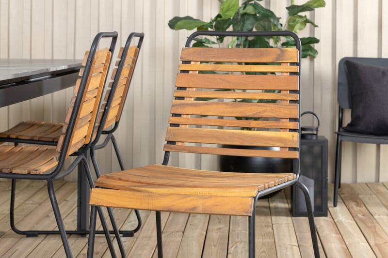 Levels Udvideligt Spisebordssæt 224-324cm + 6 Bois Stole Sor - Venture Home - Havemøbler - Udendørsgruppe - Havesæt