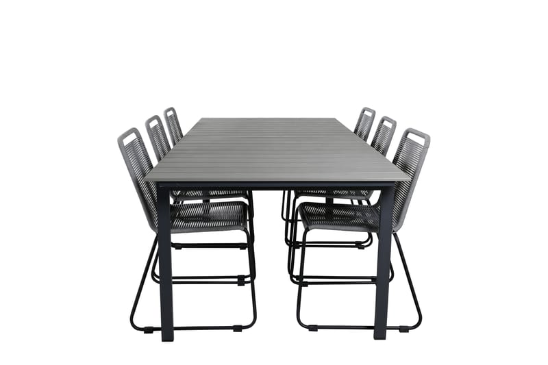 Levels Udvideligt Spisebordssæt 224-324cm + 6 Lindos Stole S - Venture Home - Havemøbler - Udendørsgruppe - Havesæt