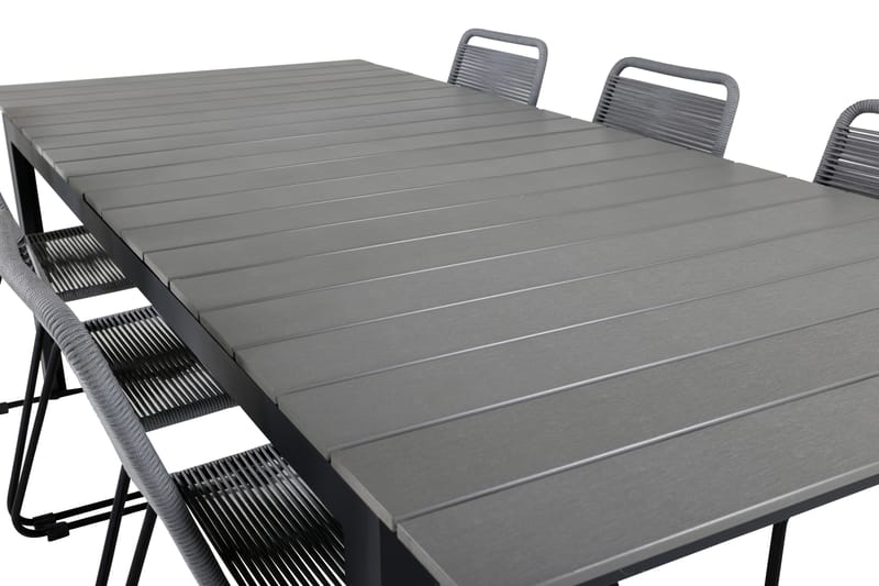 Levels Udvideligt Spisebordssæt 224-324cm + 6 Lindos Stole S - Venture Home - Havemøbler - Udendørsgruppe - Havesæt