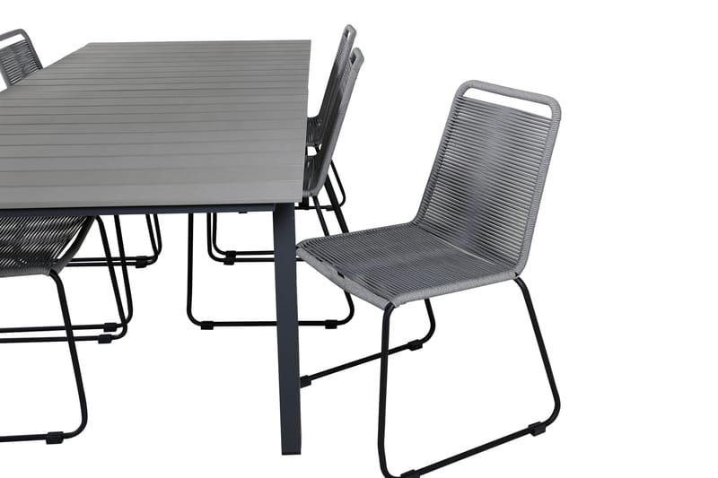 Levels Udvideligt Spisebordssæt 224-324cm + 6 Lindos Stole S - Venture Home - Havemøbler - Udendørsgruppe - Havesæt
