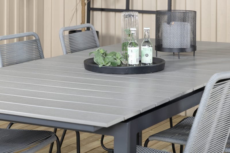 Levels Udvideligt Spisebordssæt 224-324cm + 6 Lindos Stole S - Venture Home - Havemøbler - Udendørsgruppe - Havesæt