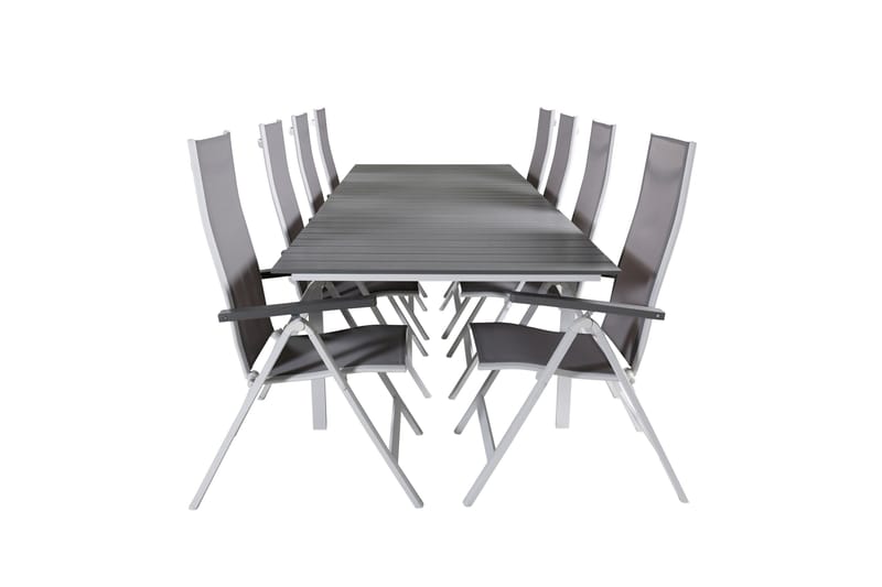 Levels Udvideligt Spisebordssæt 229cm + 8 Albany Stole, Brun/Hvid