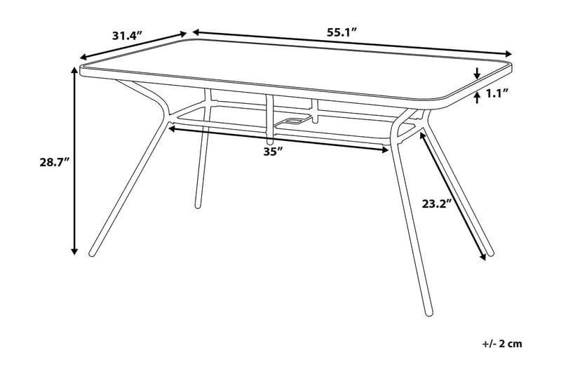 Livo havemøbler med bord + 6 stole - Sort - Havesæt