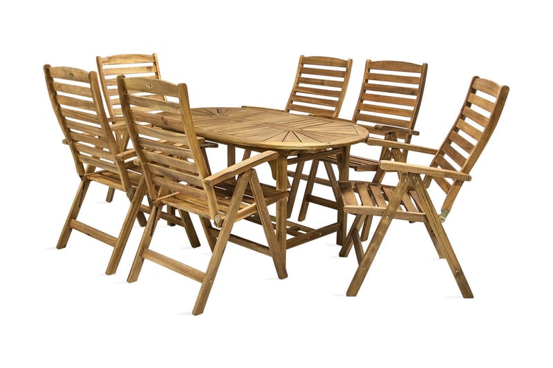 Møbelsæt FINLAY bord og 6 stole - Havesæt