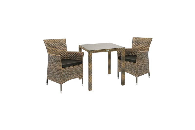 Møbler WICKER bord og 2 stole 73x73xH71cm - Havemøbler - Udendørsgruppe - Havesæt