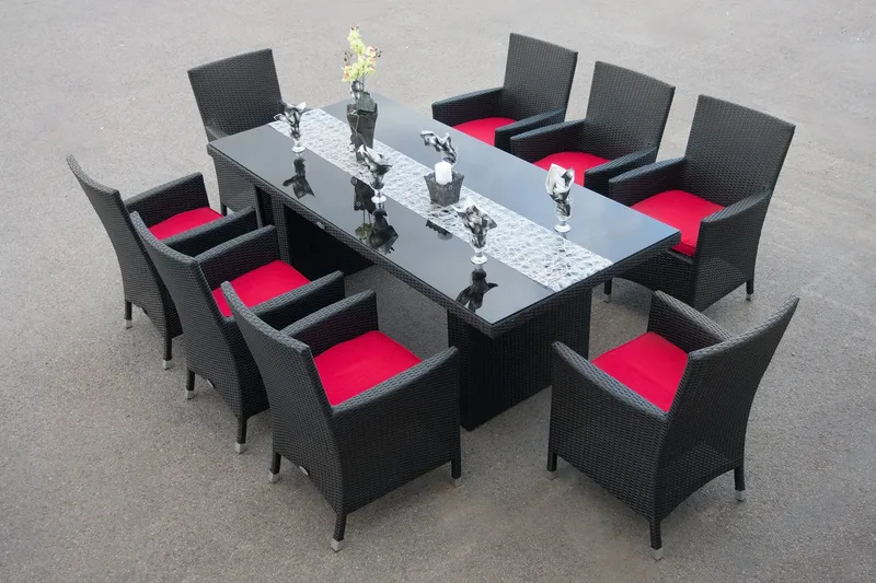 Majestic Havesæt 210 + 6 Thor Lyx Lænestole - Sort/Sort - Havemøbler - Udendørsgruppe - Havesæt