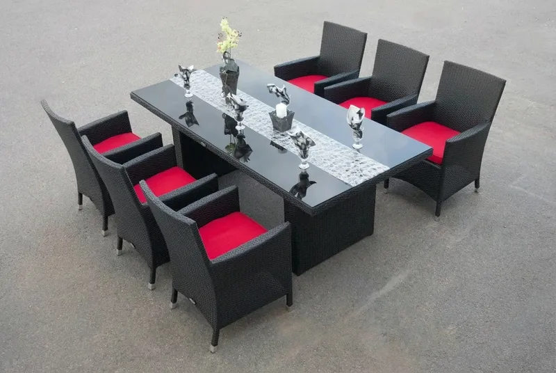 Majestic Havesæt 210 + 6 Thor Lyx Lænestole - Sort/Sort - Havemøbler - Udendørsgruppe - Havesæt