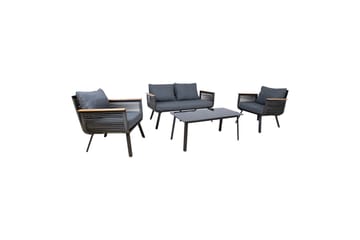 Malaga Soffgrup Sort - Havemøbler - Loungemøbler - Sofagrupper udendørs