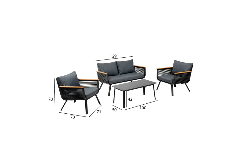Malaga Soffgrup Sort - Have - Udendørs miljø - Altan & terrasse - Altanmøbler