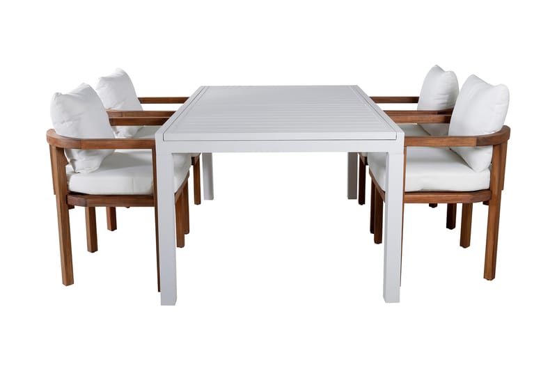 Marbella Udvideligt Spisebordssæt 160cm + 4 Erica Stole Sort - Venture Home - Havesæt