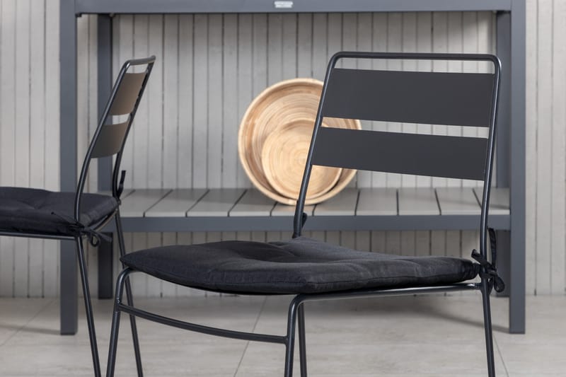 Marbella Udvideligt Spisebordssæt 160cm + 6 Lina Stole Sort - Venture Home - Havesæt