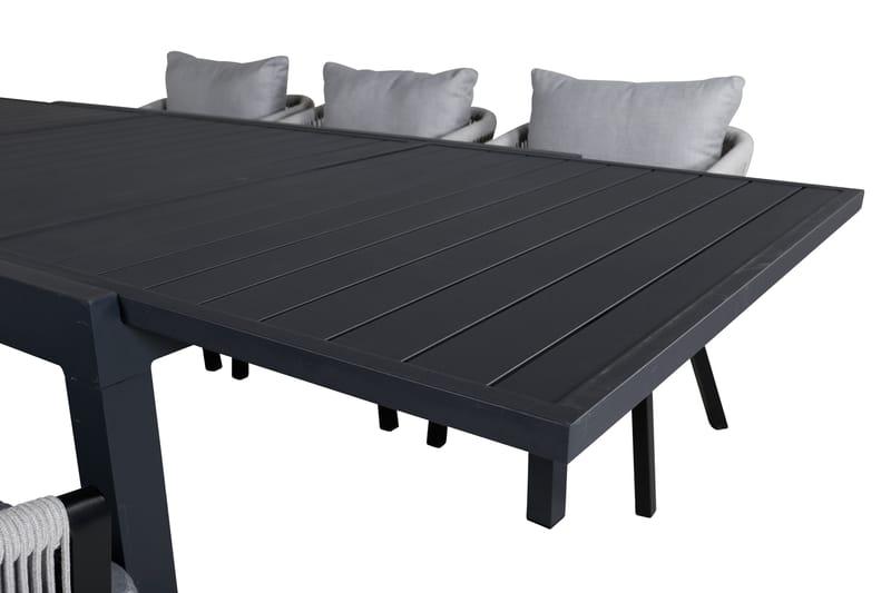 Marbella Udvideligt Spisebordssæt 160cm + 6 Virya Stole Grås - Venture Home - Havesæt