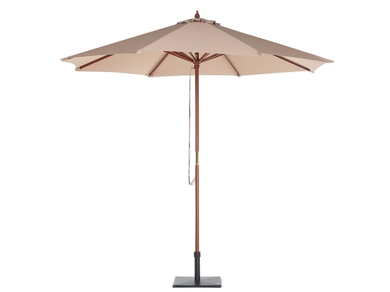 Maui Havemøbler med bord + 8 Stole + Parasol - Træ / natur - Havesæt