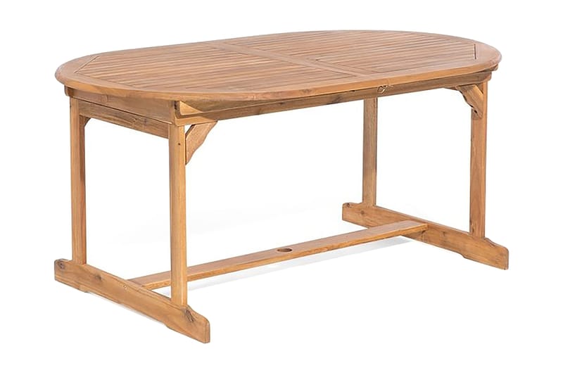 Maui Havemøbler med bord + 8 Stole + Parasol - Træ / natur - Havemøbler - Udendørsgruppe - Havesæt