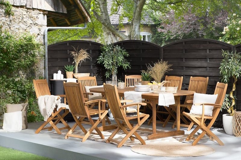 Maui havemøbler med bord + 8 stole, Træ / natur