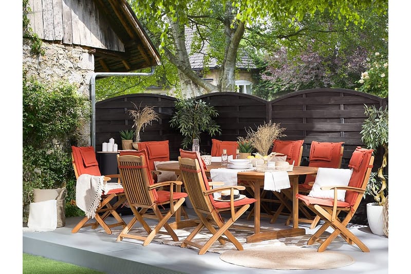 Maui havemøbler med bord + 8 stole, Træ / natur