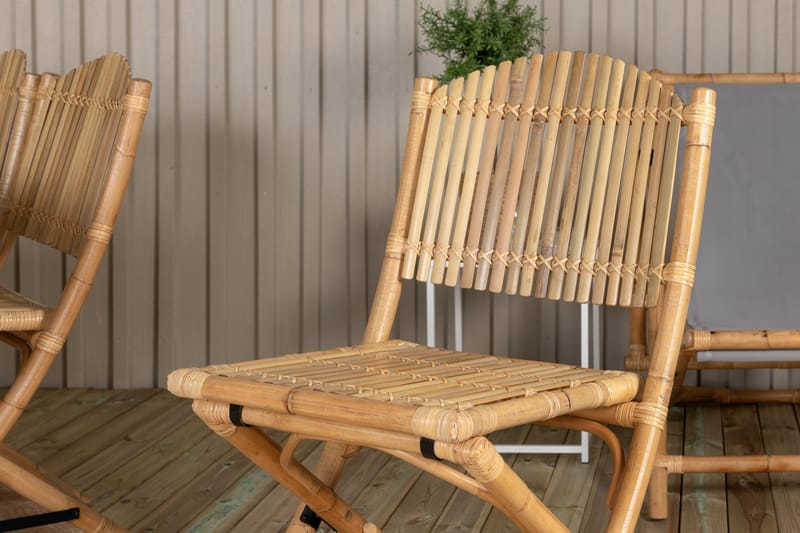 Mexico Udvideligt Spisebordssæt 180-240cm + 6 Cane Stole - Sort - Havemøbler - Udendørsgruppe - Havesæt