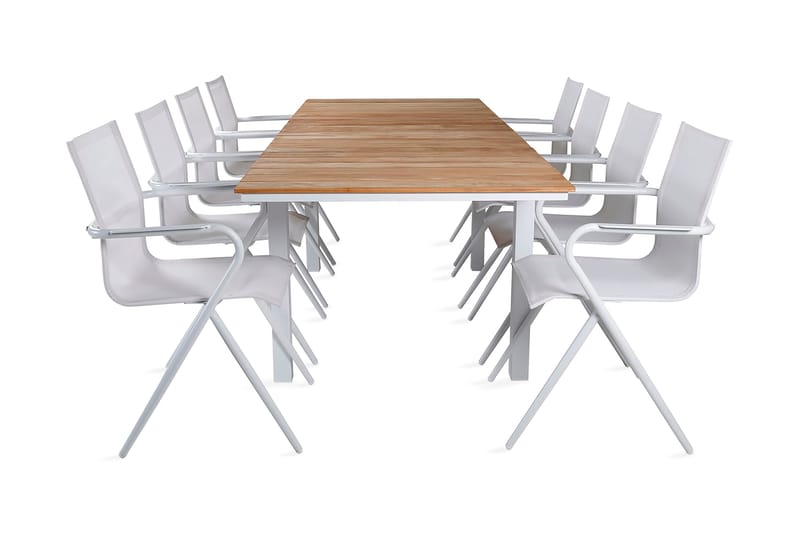 Mexico Udvideligt Spisebordssæt 180cm + 8 Alina Stole, Sort/Grå