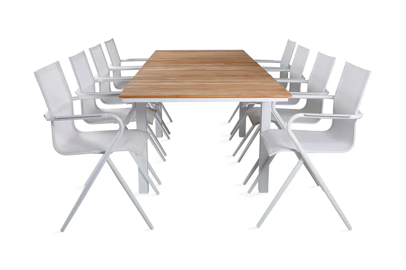 Mexico Udvideligt Spisebordssæt 180cm + 8 Alina Stole, Sort/Grå