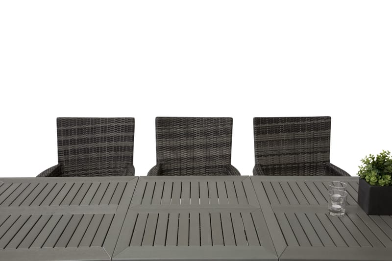 Monaco Havesæt 152-210 + 6 Thor Lænestole - Sort/Grå - Havemøbler - Udendørsgruppe - Havesæt