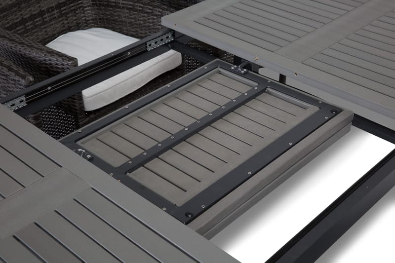 Monaco Havesæt 152-210 + 6 Thor Lænestole - Sort/Grå - Havemøbler - Udendørsgruppe - Havesæt