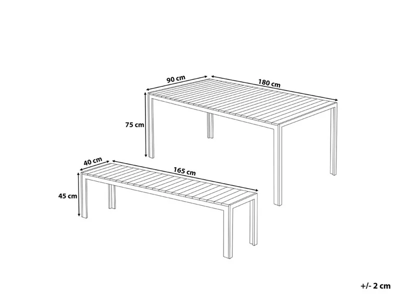 Nardo havemøbler med bord + bænk - Grå - Havemøbler - Udendørsgruppe - Havesæt