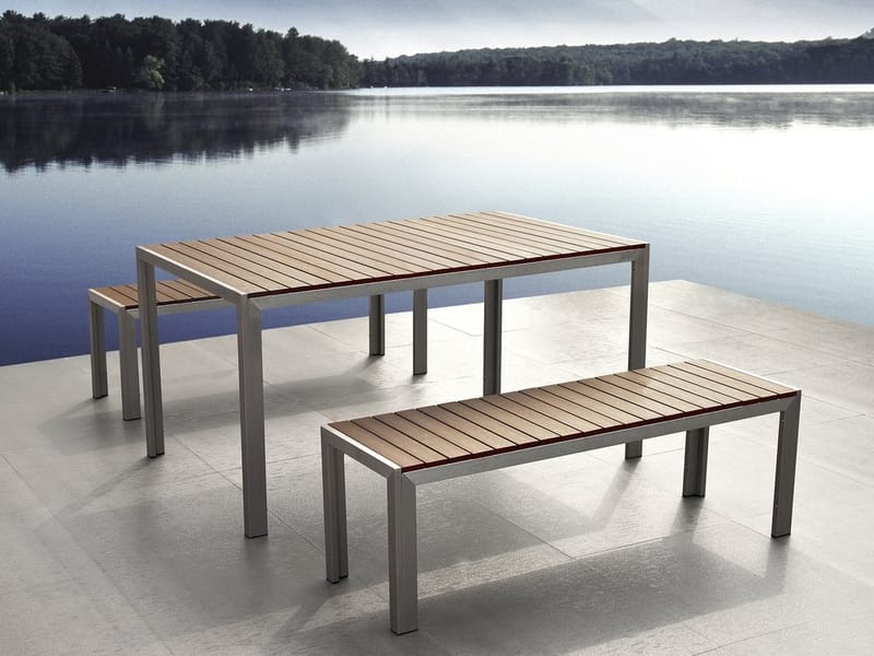 Nardo havemøbler med bord + bænk - Træ / natur - Havesæt