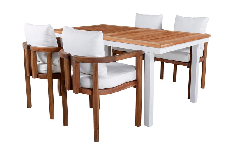 Panama Udvideligt Spisebordssæt 160cm + 4 Erica Stole Brun/H - Venture Home - Havesæt