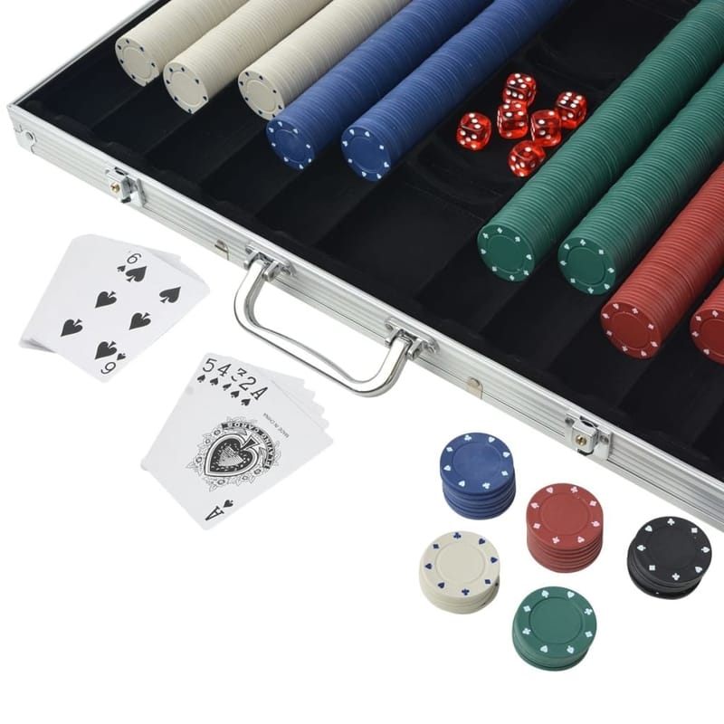 Pokersæt Med 1.000 Jetoner Aluminium - Flerfarvet - Havesæt