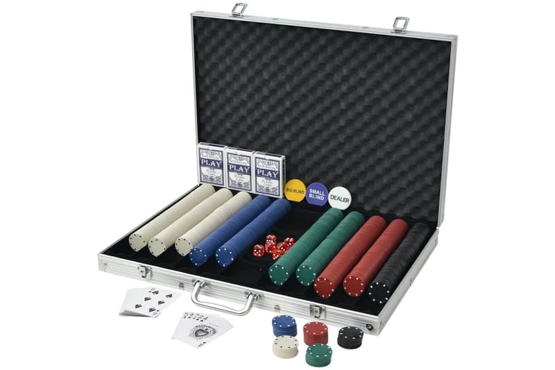 Pokersæt Med 1.000 Jetoner Aluminium - Flerfarvet - Havesæt