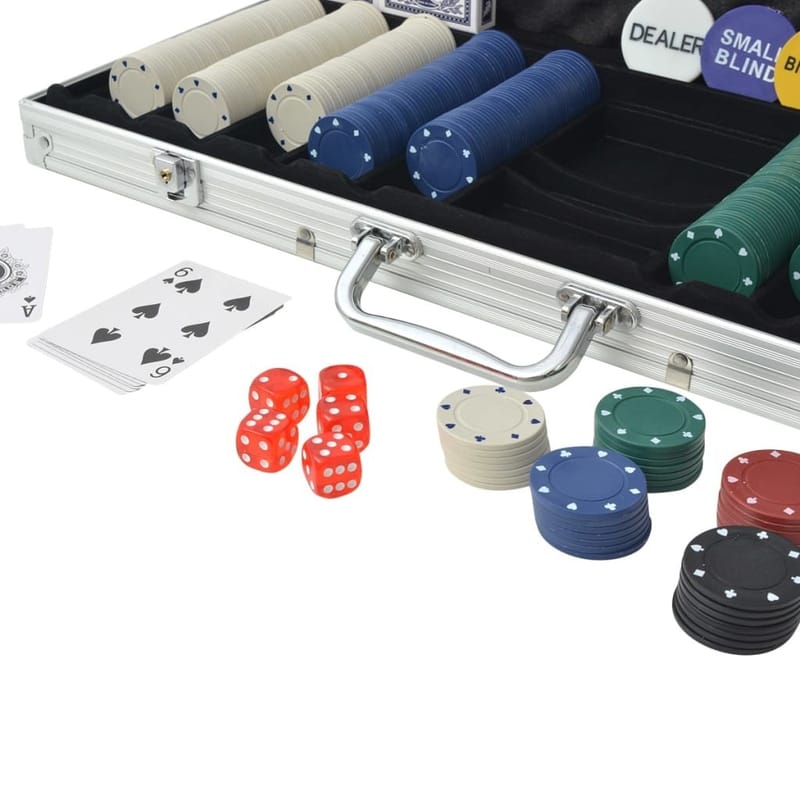 Pokersæt Med 500 Jetoner Aluminium - Flerfarvet - Havesæt