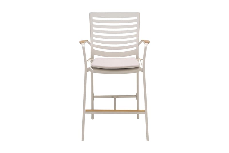 Portals Bargruppe 95 cm + 4 Barstol - Vit / teak - Havemøbler - Udendørsgruppe - Havesæt