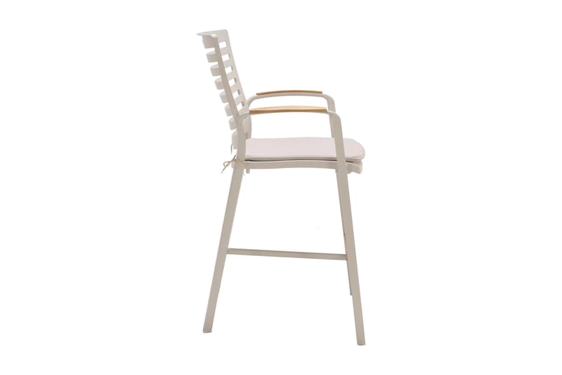 Portals Bargruppe 95 cm + 4 Barstol - Vit / teak - Havemøbler - Udendørsgruppe - Havesæt