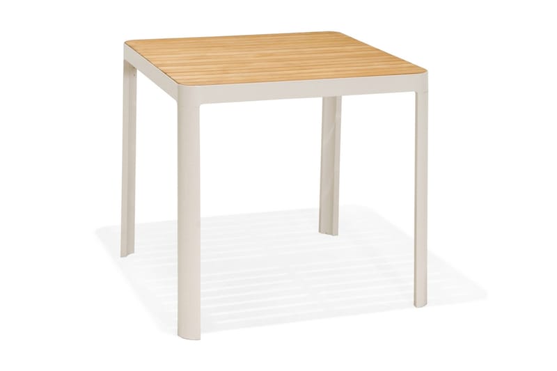 Portals Bargruppe 95 cm + 4 Barstol - Vit / teak - Havemøbler - Udendørsgruppe - Havesæt