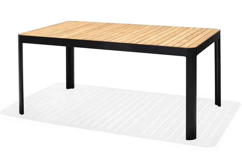 Portals Spisebordssæt 161 cm + 6 Stole - Sort/Træ - Havemøbler - Udendørsgruppe - Havesæt