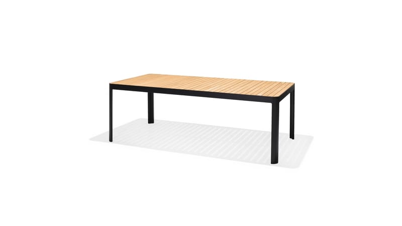 Portals Spisebordssæt 209 cm + 5 Stole + Bænk - Sort/Træ - Havemøbler - Udendørsgruppe - Havesæt