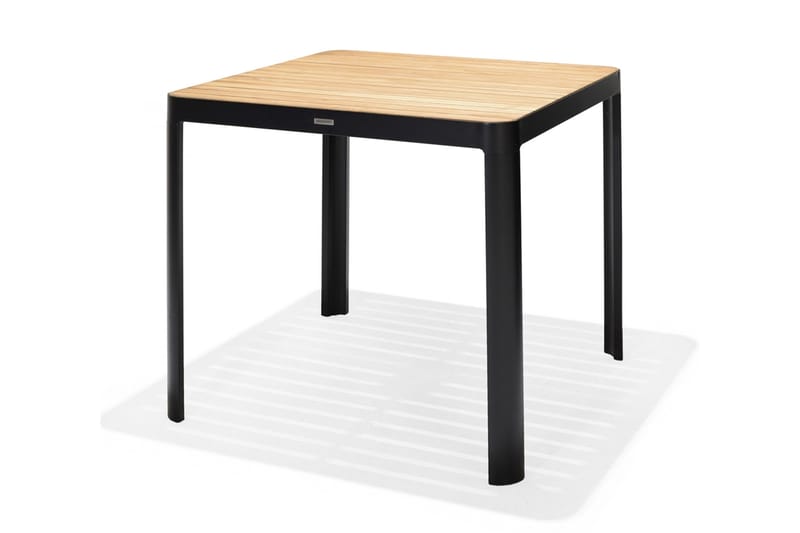Portals Spisebordssæt 95 cm + 4 Stole - Sort/Træ - Havemøbler - Udendørsgruppe - Havesæt