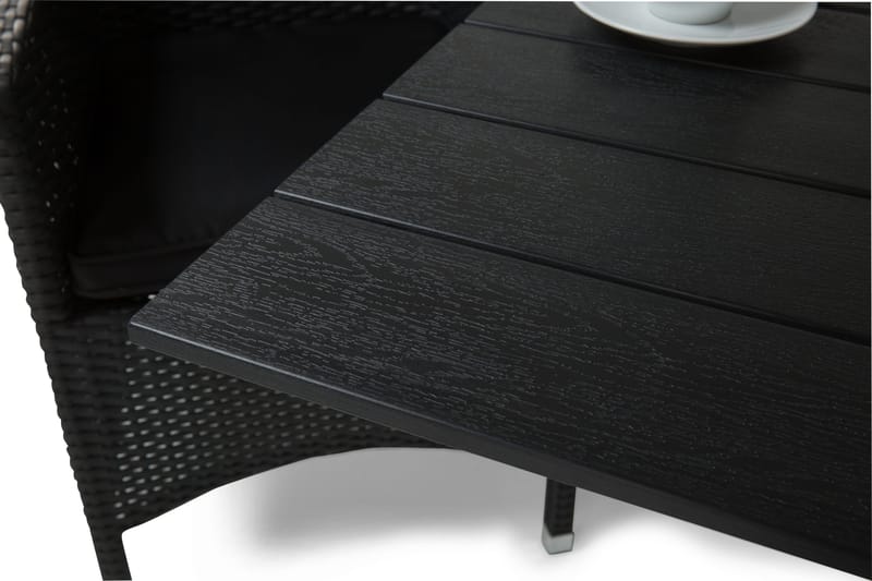 Portland Spisebordssæt 152-210x90 + 6 Thor Lyx Lænestol - Sort - Havemøbler - Udendørsgruppe - Havesæt