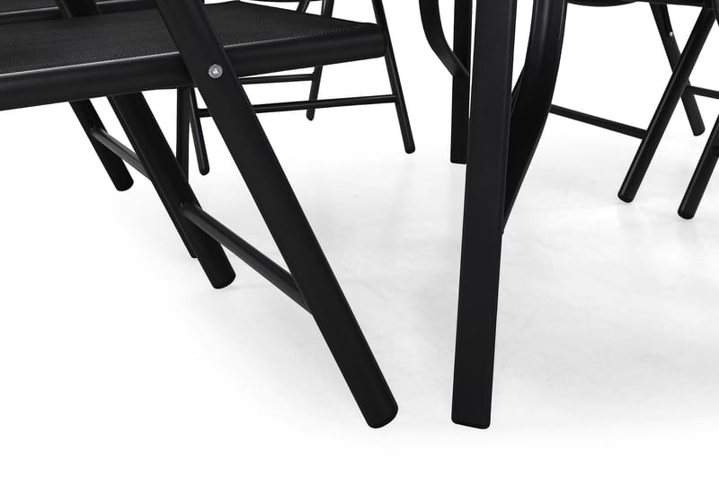Primavera Spisebordssæt 150x90 + 6 Stole - Sort - Havemøbler - Udendørsgruppe - Havesæt