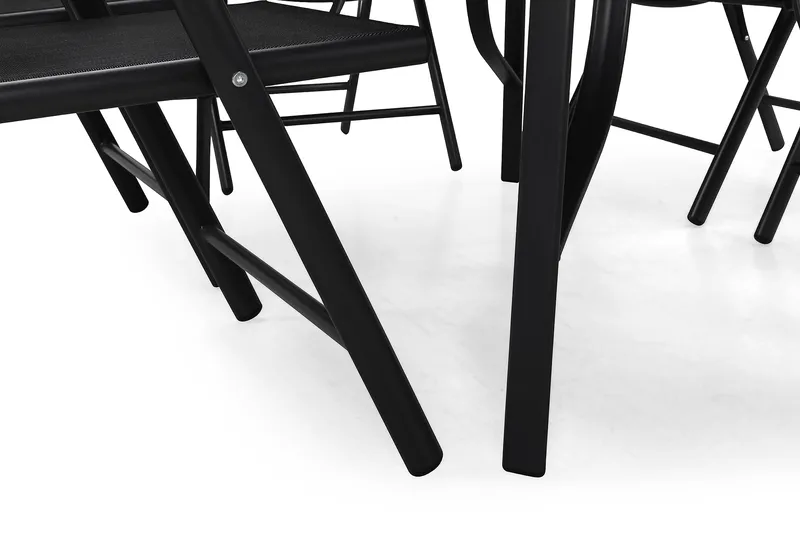 Primavera Spisebordssæt 150x90 + 6 Stole - Sort - Havemøbler - Udendørsgruppe - Havesæt